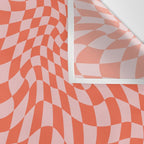 Retro Warped Checkerboard Wall Tapestry Gallery Image 3