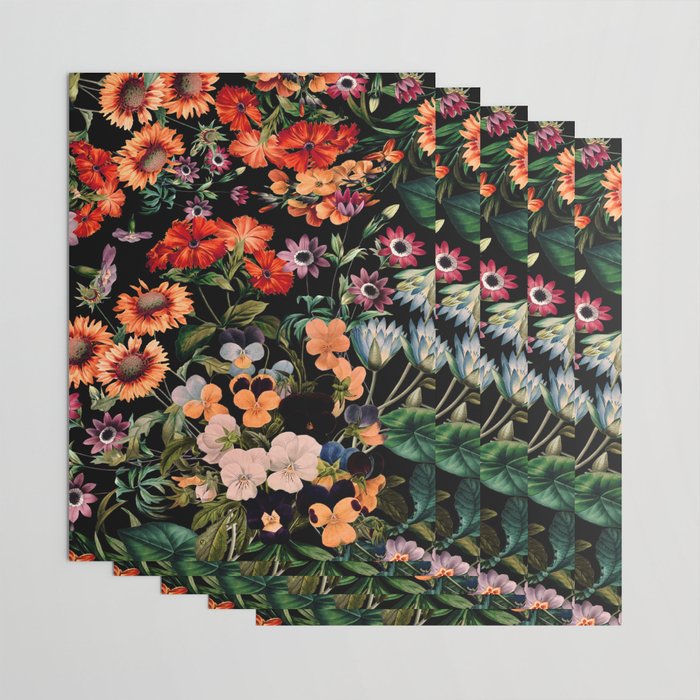 Glow in the Dark Botanicals II Wrapping Paper Gallery Image 3
