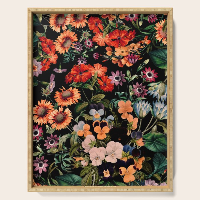 Glow in the Dark Botanicals II Serving Tray Gallery Image 1