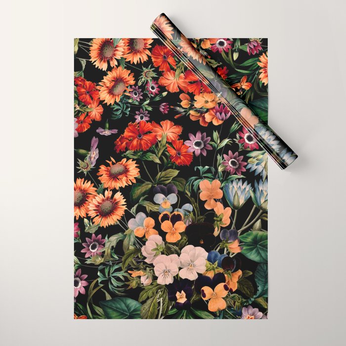 Glow in the Dark Botanicals II Wrapping Paper Gallery Image 1