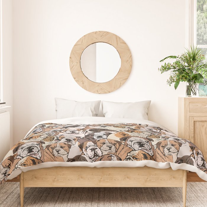 Social English Bulldog Duvet Cover Gallery Image 3