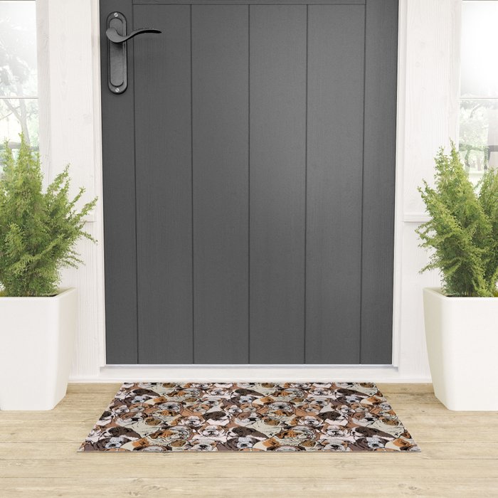 Social English Bulldog Welcome Mat Gallery Image 3