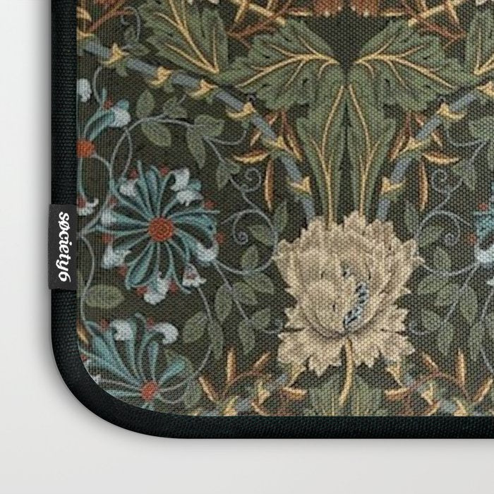 William Morris Honeysuckle and Tulip Forest Chestnut Pattern Laptop Sleeve Gallery Image 3