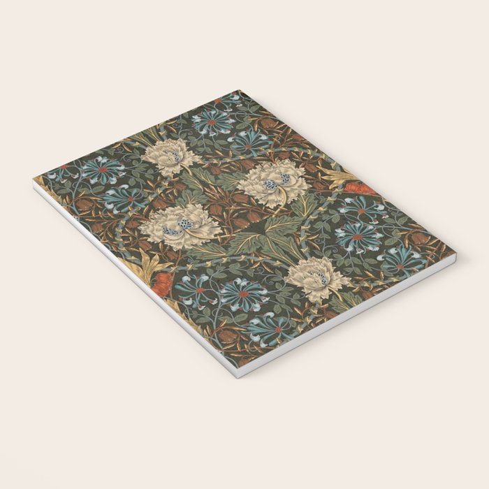 William Morris Honeysuckle and Tulip Forest Chestnut Pattern Notebook Gallery Image 3