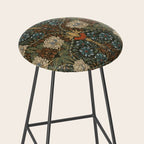 William Morris Honeysuckle and Tulip Forest Chestnut Pattern Stool Gallery Image 2