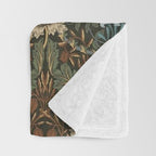 William Morris Honeysuckle and Tulip Forest Chestnut Pattern Throw Blanket Gallery Image 3