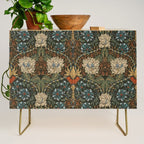 William Morris Honeysuckle and Tulip Forest Chestnut Pattern Credenza Gallery Image 1
