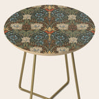 William Morris Honeysuckle and Tulip Forest Chestnut Pattern Side Table Gallery Image 2