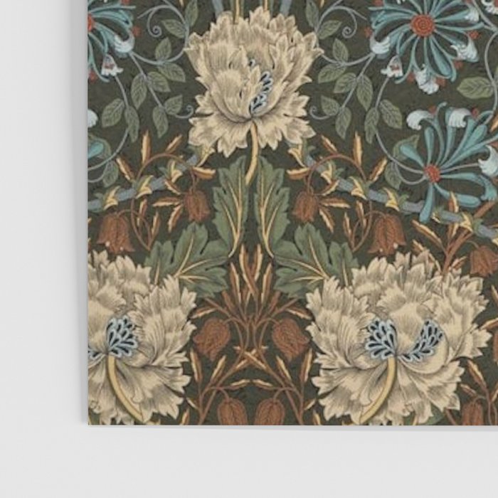 William Morris Honeysuckle and Tulip Forest Chestnut Pattern Poster Gallery Image 3