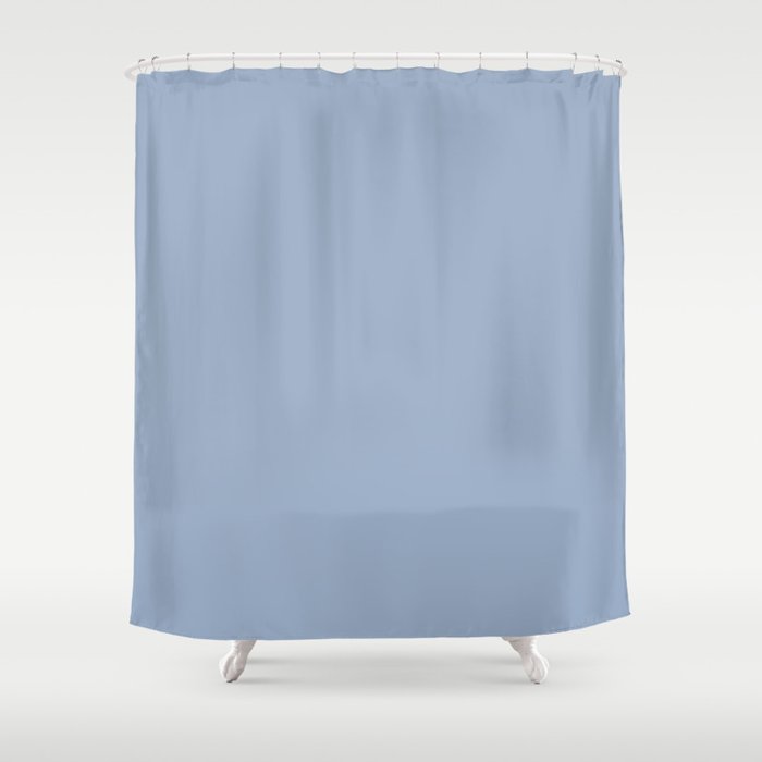 Soft Light Powder Blue Solid Color Shower Curtain Gallery Image 1