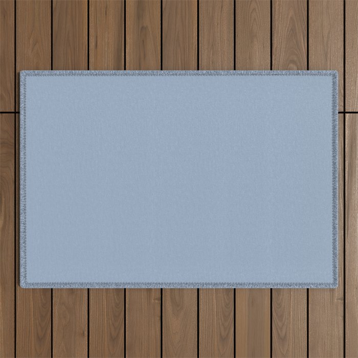 Soft Light Powder Blue Solid Color Outdoor Rug Gallery Image 1