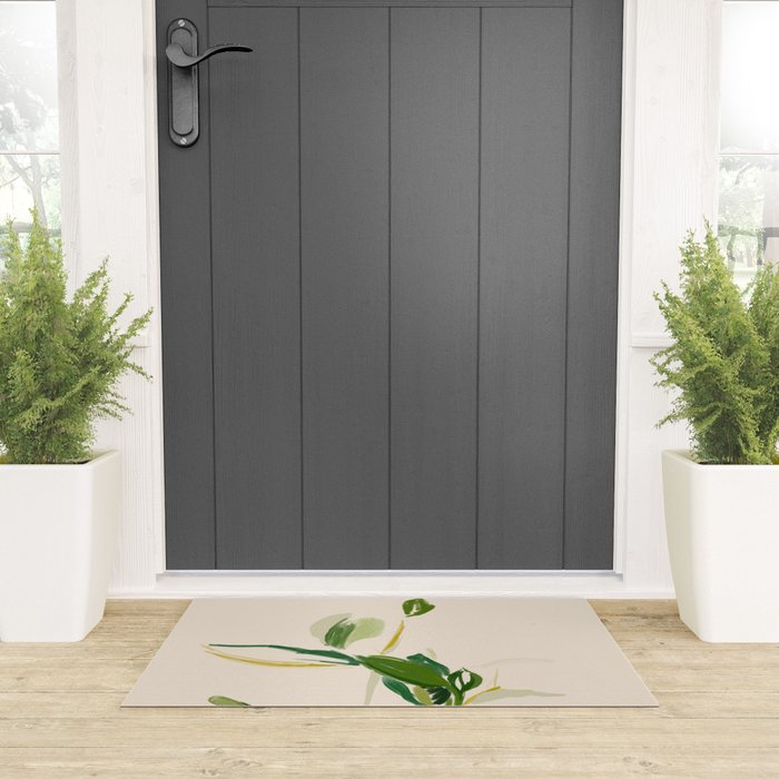 Plants In Summer Beige. Welcome Mat Gallery Image 3