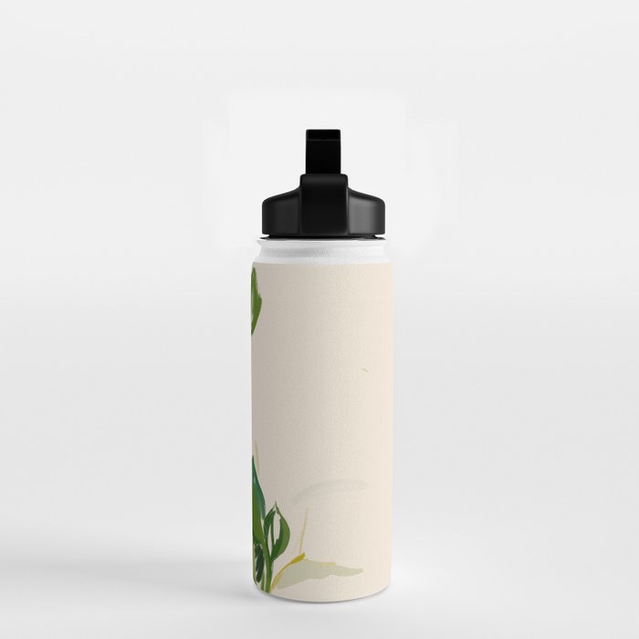 Plants In Summer Beige. Water Bottle Gallery Image 2