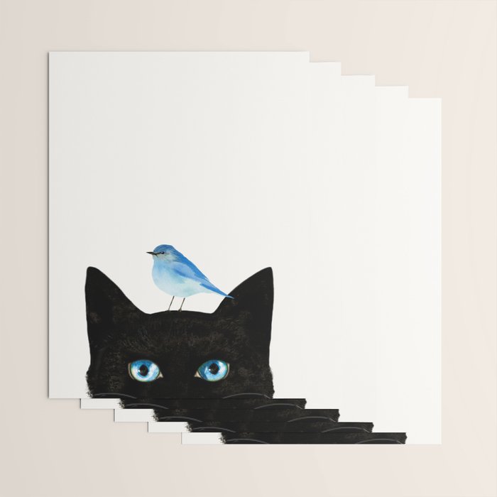 Cat and Bird Wrapping Paper Gallery Image 3