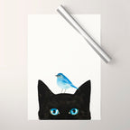 Cat and Bird Wrapping Paper Gallery Image 1