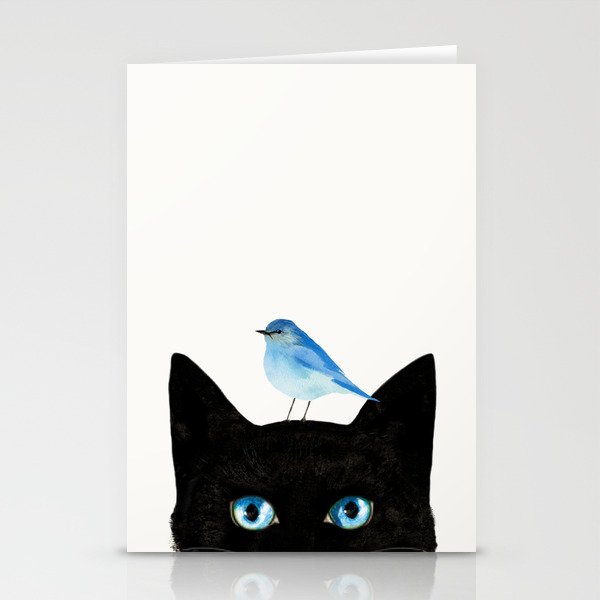Cat and Bird Stationery Card Gallery Image 2