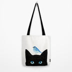 Cat and Bird Tote Bag Gallery Image 2