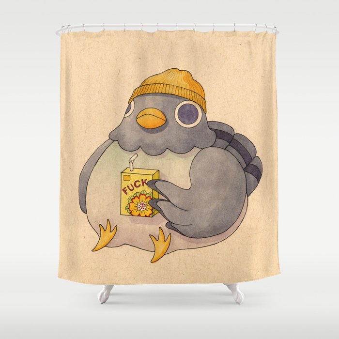 'Fuck' Pigeon 07 Shower Curtain Gallery Image 1