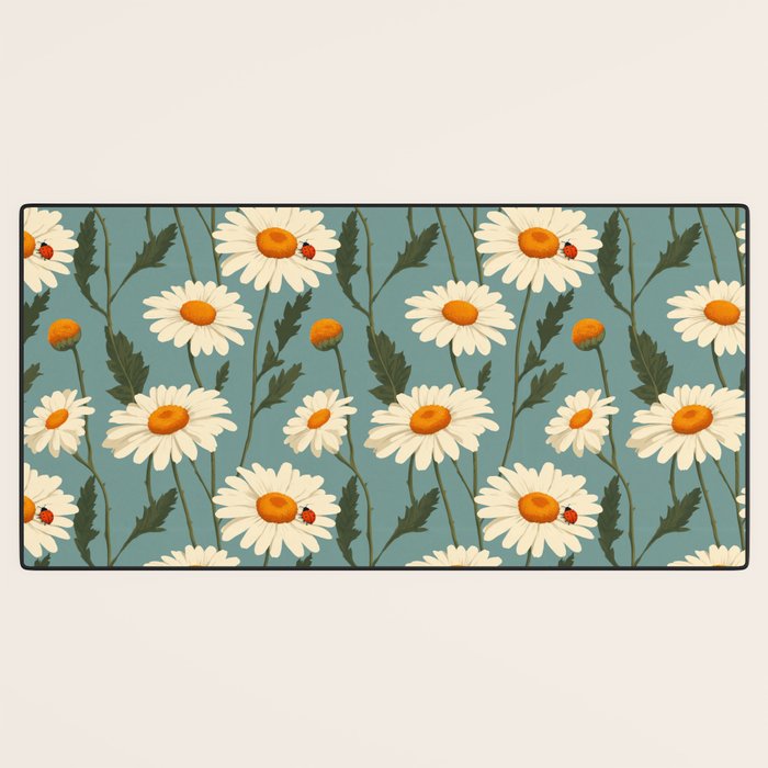 Charming Daisies with Ladybug Desk Mat Gallery Image 3