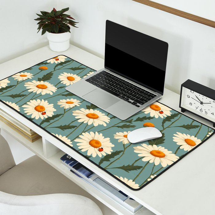 Charming Daisies with Ladybug Desk Mat Gallery Image 2