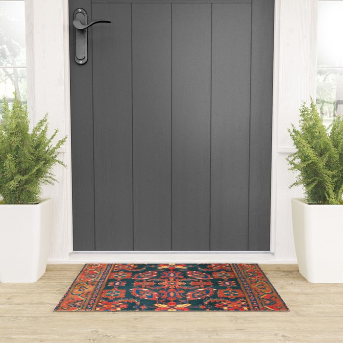 Hamadan West Persian Rug Print Welcome Mat Gallery Image 3
