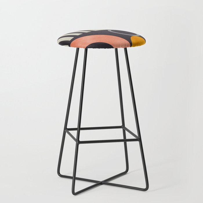 mid century bauhaus geometry abstract 2020 3 Stool Gallery Image 1