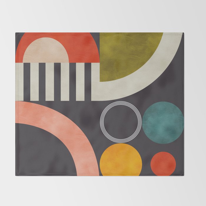 mid century bauhaus geometry abstract 2020 3 Throw Blanket Gallery Image 2