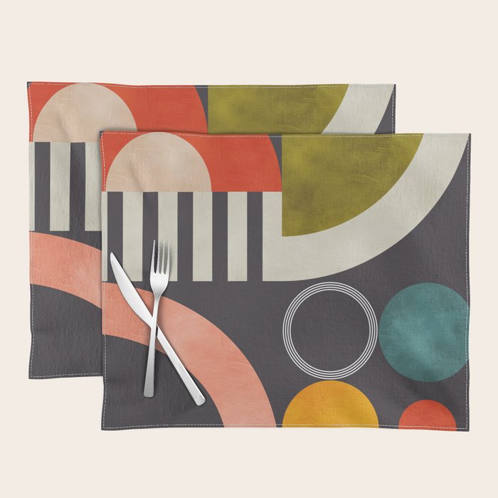 mid century bauhaus geometry abstract 2020 3 Placemat Gallery Image 1