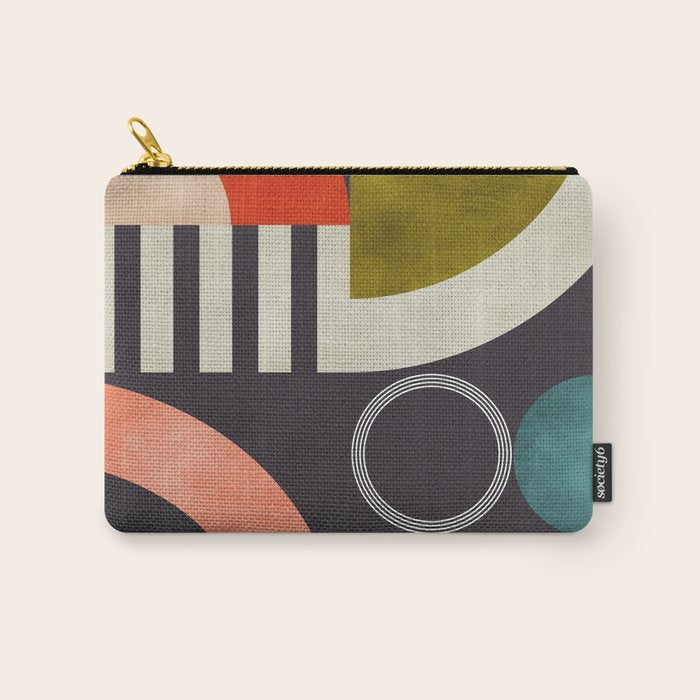 mid century bauhaus geometry abstract 2020 3 Carry All Pouch Gallery Image 1
