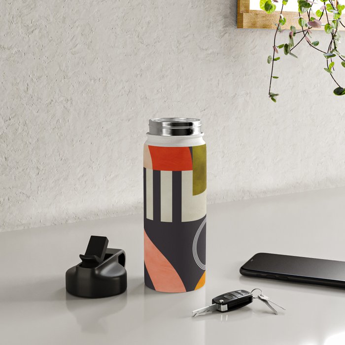 mid century bauhaus geometry abstract 2020 3 Water Bottle Gallery Image 4