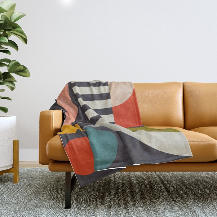 mid century bauhaus geometry abstract 2020 3 Throw Blanket Gallery Image 1