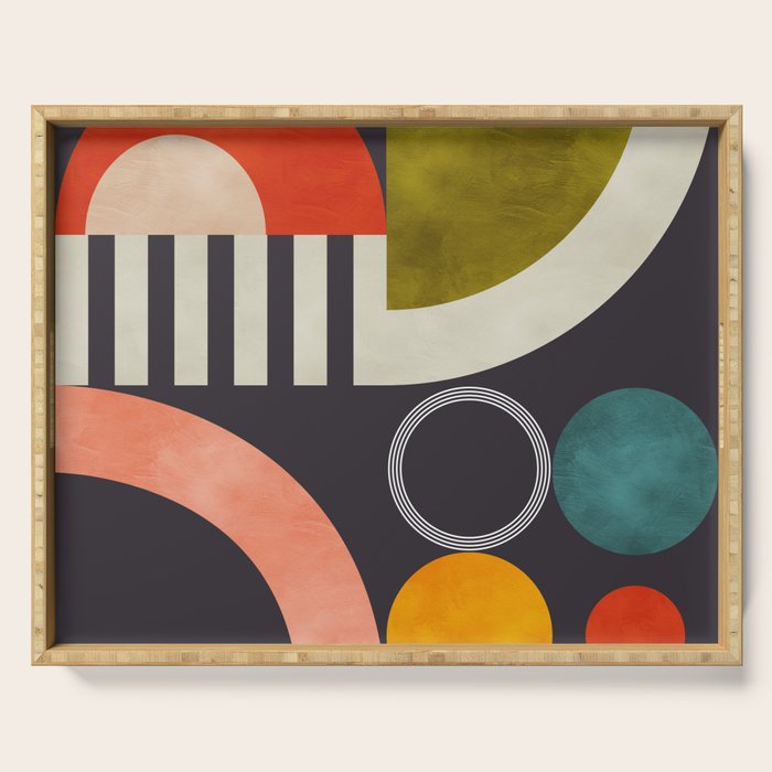 mid century bauhaus geometry abstract 2020 3 Serving Tray Gallery Image 1