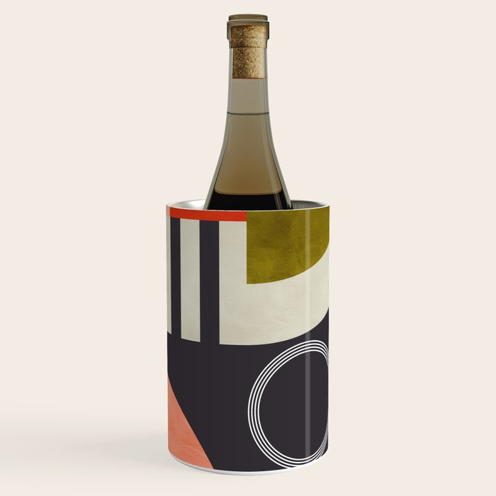 mid century bauhaus geometry abstract 2020 3 Wine Chiller Gallery Image 1