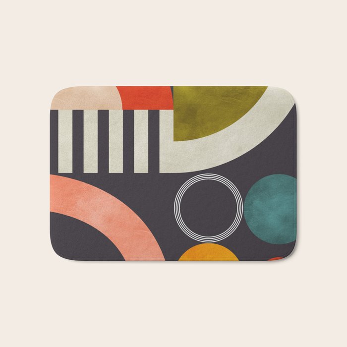 mid century bauhaus geometry abstract 2020 3 Bath Mat Gallery Image 1