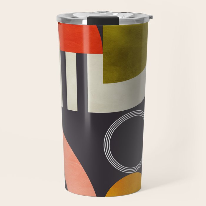 mid century bauhaus geometry abstract 2020 3 Travel Mug Gallery Image 1