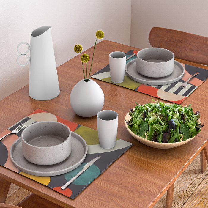 mid century bauhaus geometry abstract 2020 3 Placemat Gallery Image 2
