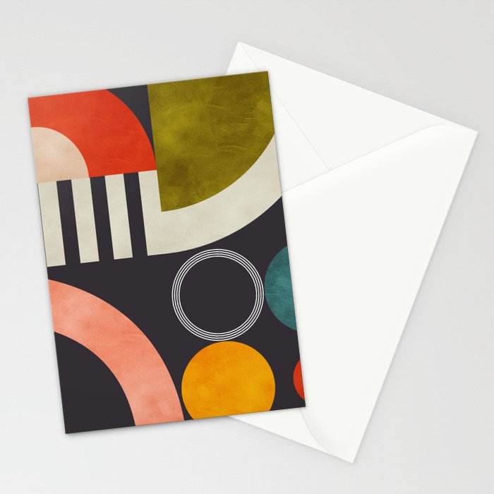 mid century bauhaus geometry abstract 2020 3 Stationery Card Gallery Image 2