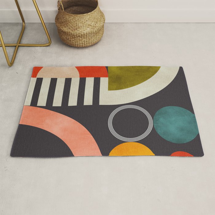 mid century bauhaus geometry abstract 2020 3 Rug Gallery Image 1