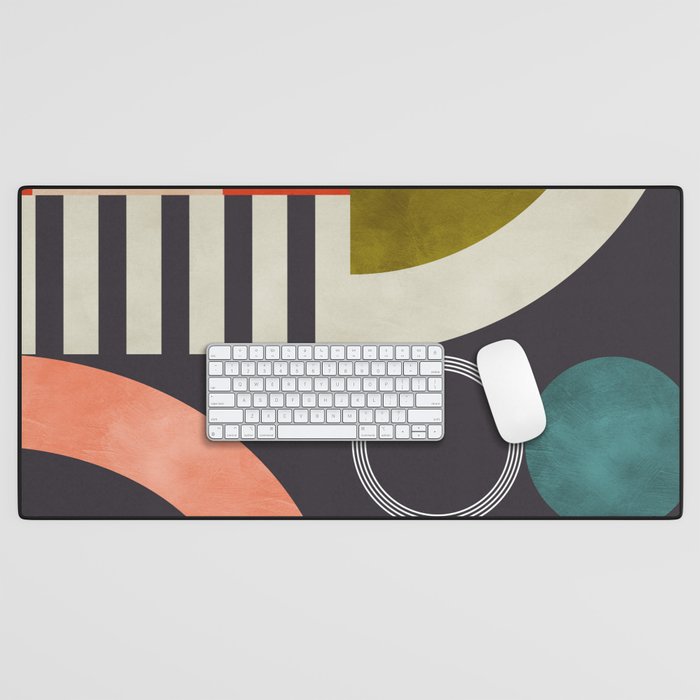 mid century bauhaus geometry abstract 2020 3 Desk Mat Gallery Image 1