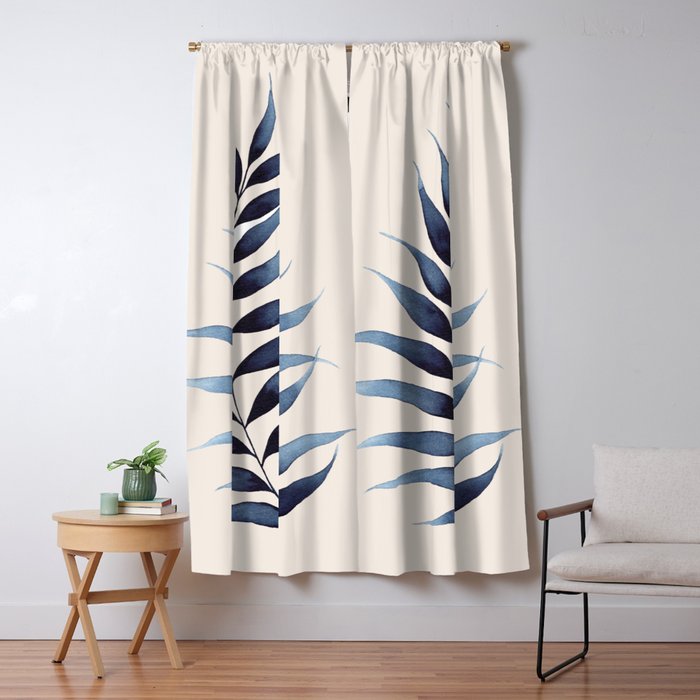 Modern Watercolour Palm Leaf Window Curtain Gallery Image 5