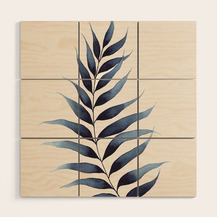 Modern Watercolour Palm Leaf Wood Wall Art Gallery Image 1