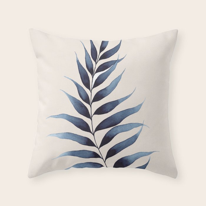 Modern Watercolour Palm Leaf Throw Pillow Gallery Image 6