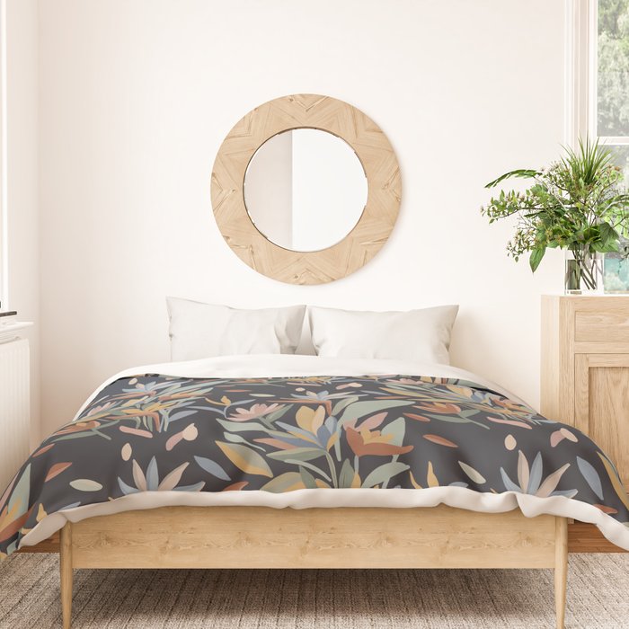 Hand Painted Floral Garden Night Duvet Cover Gallery Image 3