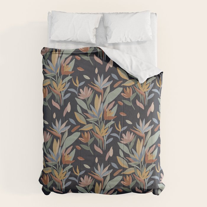 Hand Painted Floral Garden Night Comforter Gallery Image 6