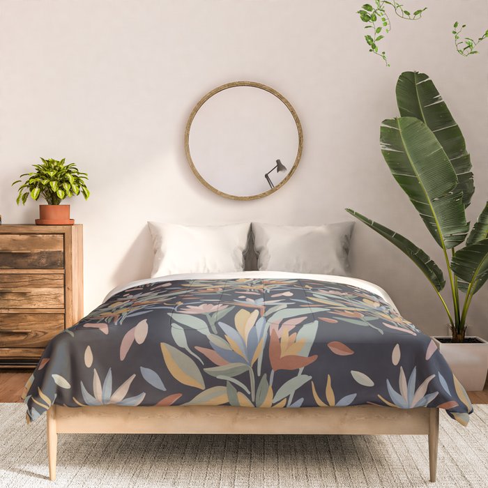Hand Painted Floral Garden Night Comforter Gallery Image 3