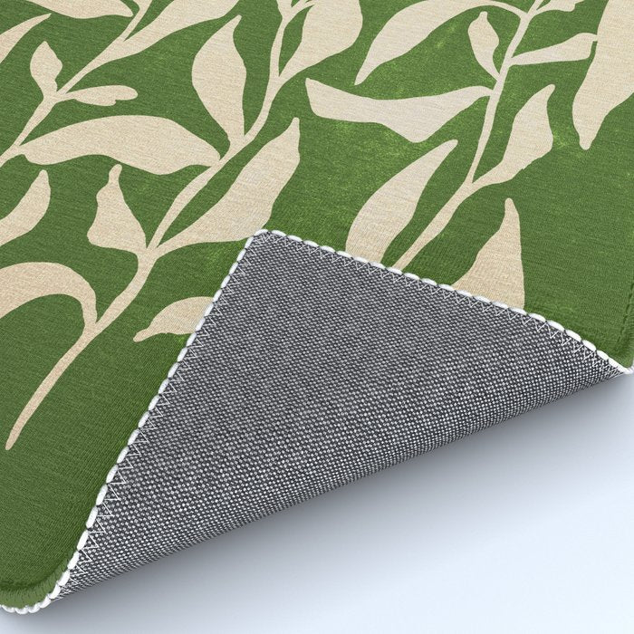 Olive Green Leaves: Mid Century Edition Rug Gallery Image 4