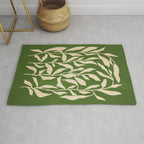 Olive Green Leaves: Mid Century Edition Rug Gallery Image 1