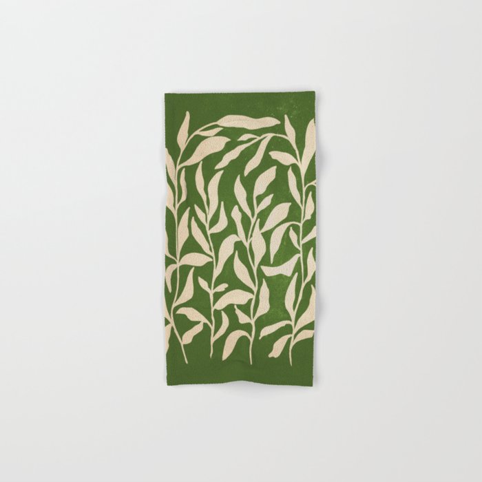 Olive Green Leaves: Mid Century Edition Bath Towel Gallery Image 1