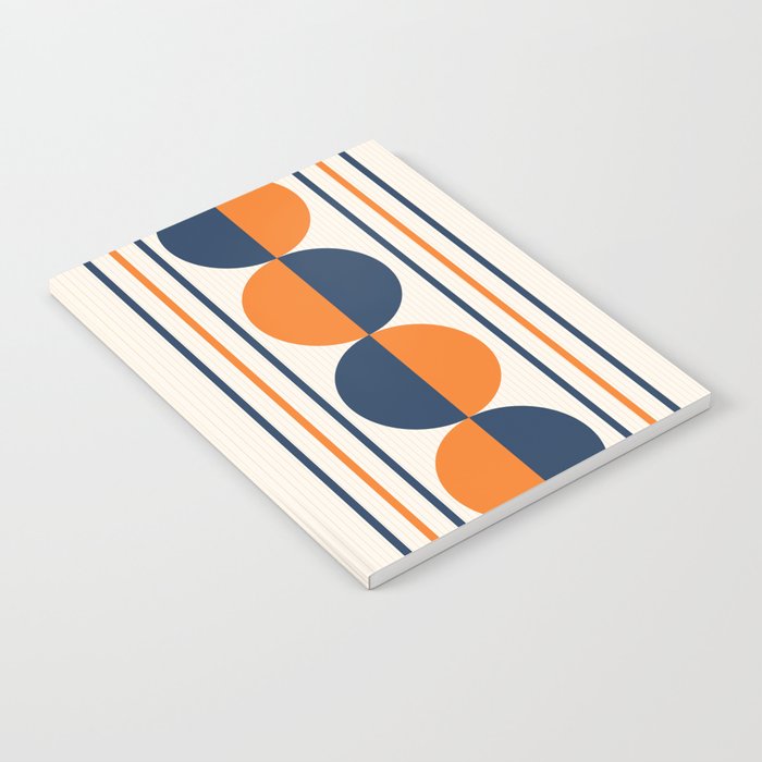 Abstract Shapes 78 in Orange and Navy Blue Notebook Gallery Image 2