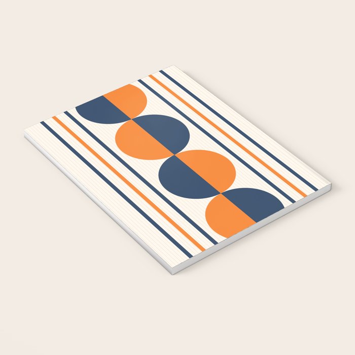 Abstract Shapes 78 in Orange and Navy Blue Notebook Gallery Image 3